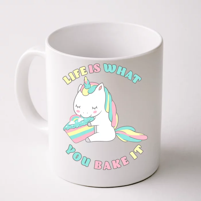 Life Is What You Bake It Unicorn Front & Back Coffee Mug