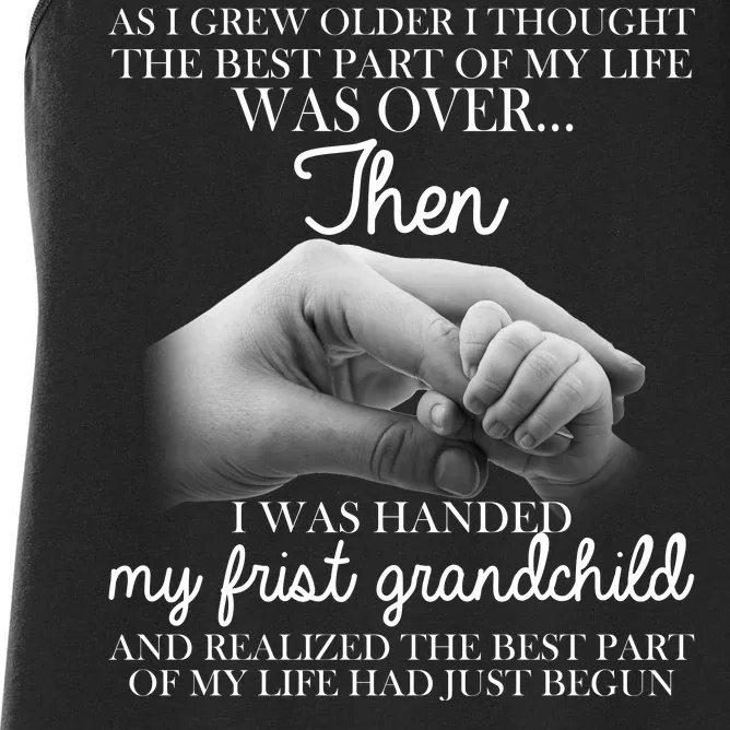 Life Just Begun With My First Grandchild Women's Racerback Tank