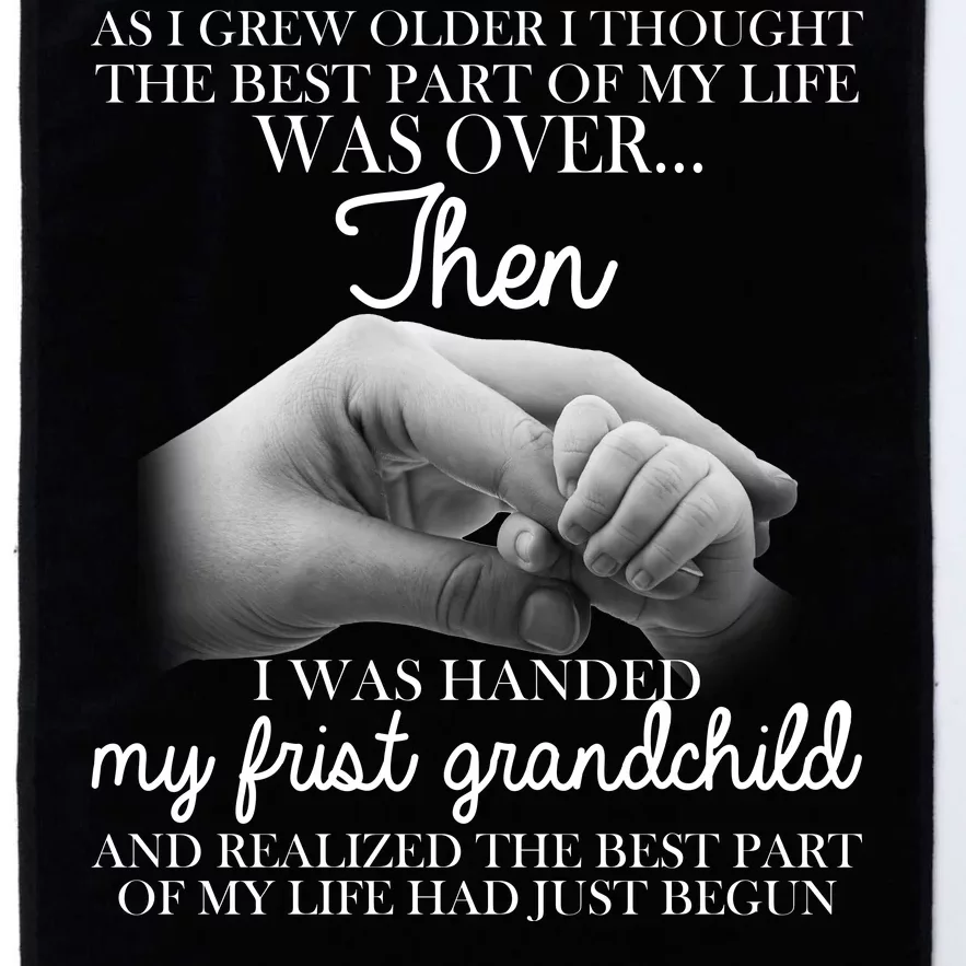 Life Just Begun With My First Grandchild Platinum Collection Golf Towel