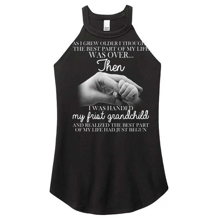 Life Just Begun With My First Grandchild Women’s Perfect Tri Rocker Tank