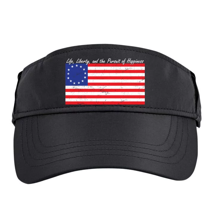 Life Liberty And The Pursuit Of Happiness Flag Adult Drive Performance Visor