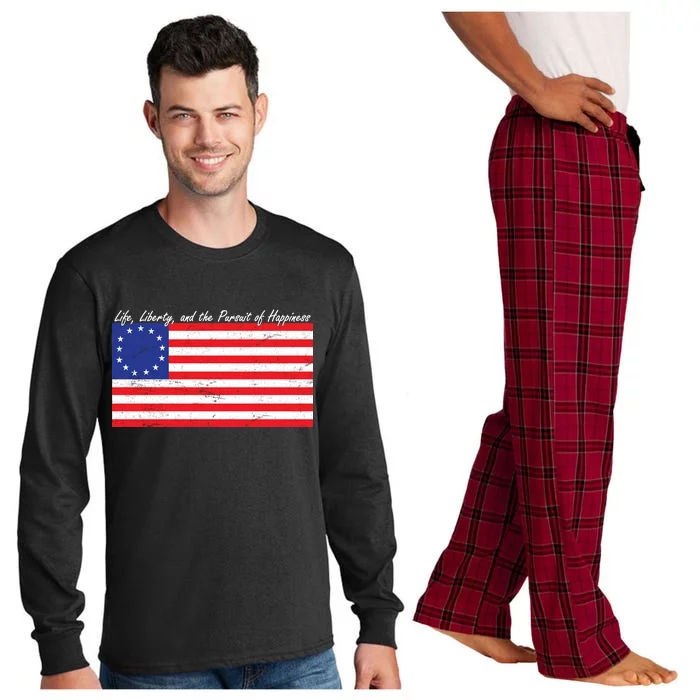 Life Liberty And The Pursuit Of Happiness Flag Long Sleeve Pajama Set