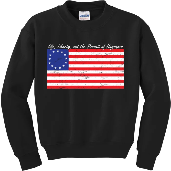 Life Liberty And The Pursuit Of Happiness Flag Kids Sweatshirt