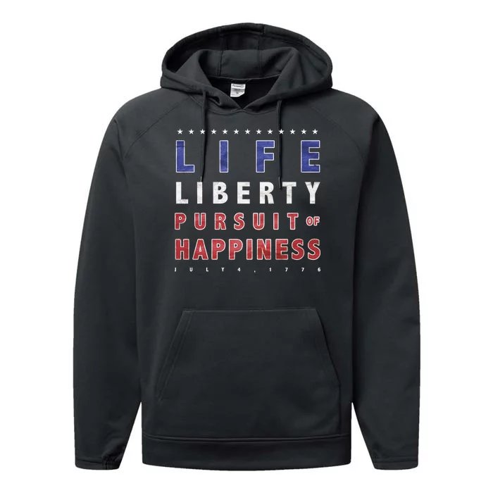 Life Liberty Pursuit Of Happiness Performance Fleece Hoodie