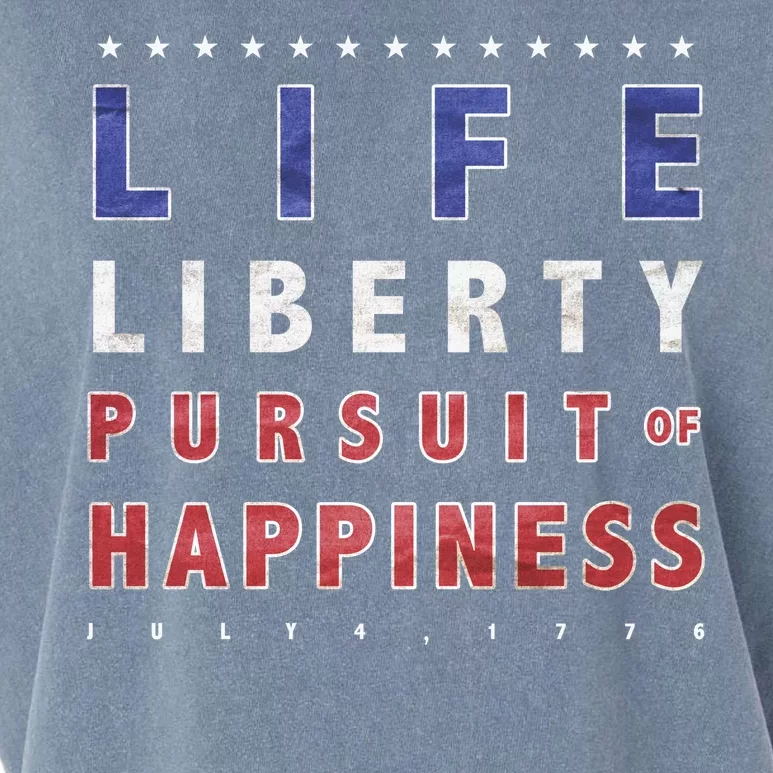 Life Liberty Pursuit Of Happiness Garment-Dyed Women's Muscle Tee