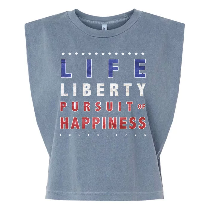 Life Liberty Pursuit Of Happiness Garment-Dyed Women's Muscle Tee