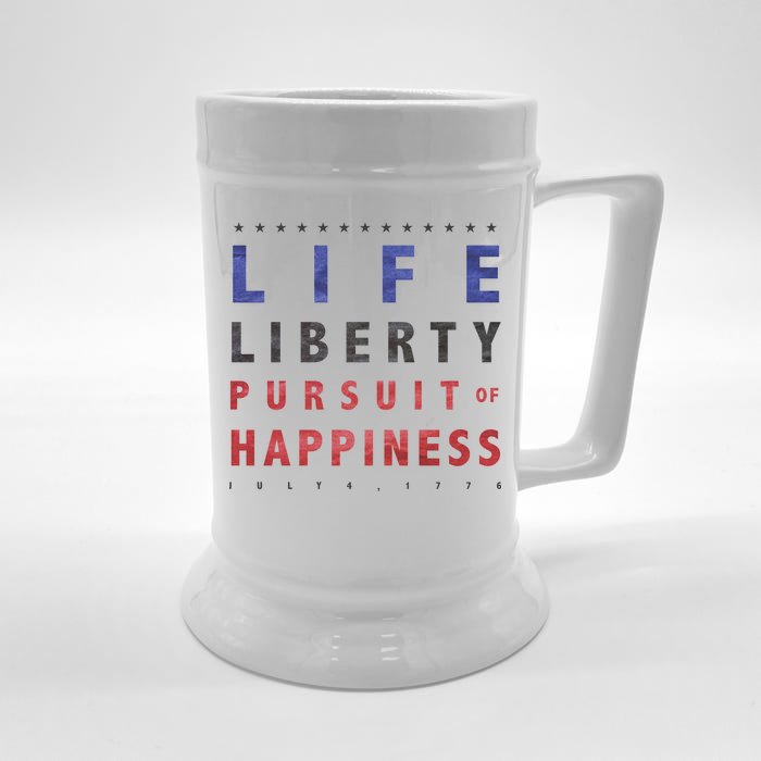 Life Liberty Pursuit Of Happiness Front & Back Beer Stein