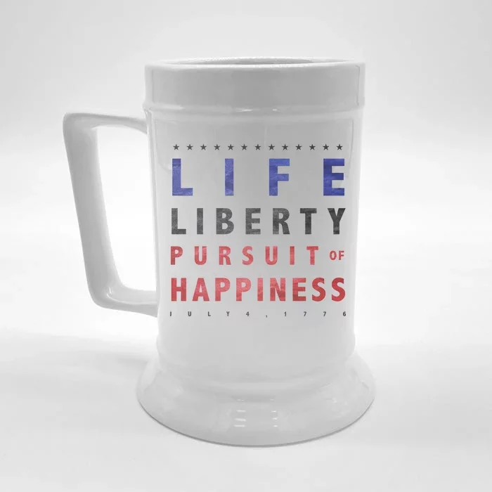 Life Liberty Pursuit Of Happiness Front & Back Beer Stein