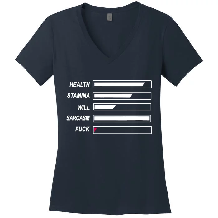 Life Status Bar Women's V-Neck T-Shirt