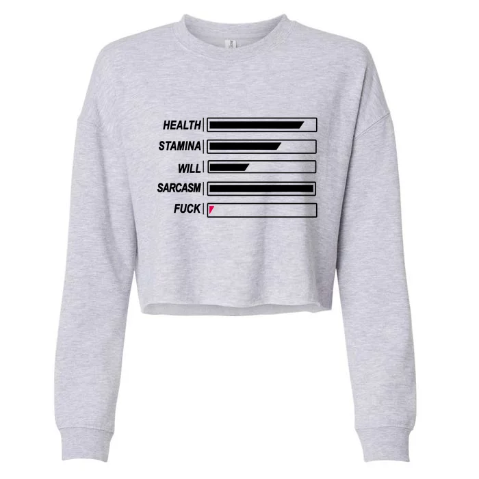 Life Status Bar Cropped Pullover Crew