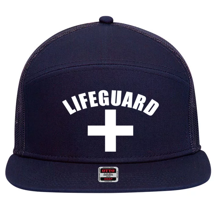 Lifeguard Cross Logo 7 Panel Mesh Trucker Snapback Hat