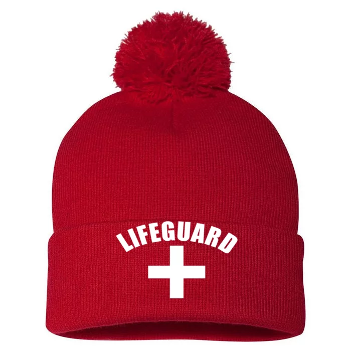 Lifeguard Cross Logo Pom Pom 12in Knit Beanie