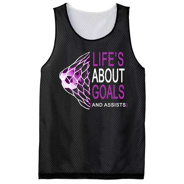 Life's About Goals And Assist Soccer Quote Mesh Reversible Basketball Jersey Tank