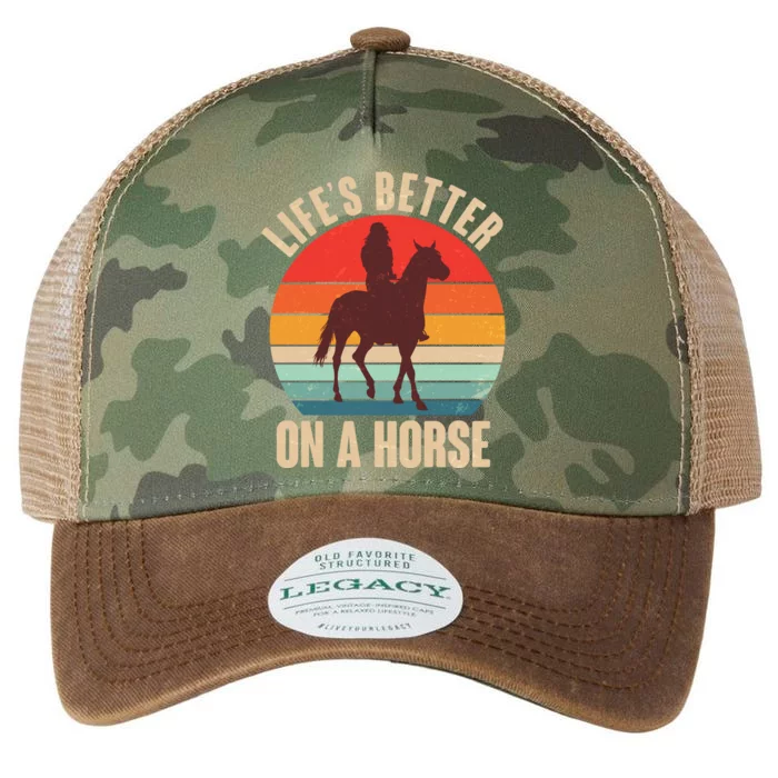 Life's Better On A Horse Cowgirl Vintage Legacy Tie Dye Trucker Hat