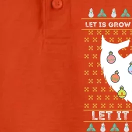 Let It Grow Hairy Christmas Beard Pun Let It Snow Funny Xmas Gift Dry Zone Grid Performance Polo