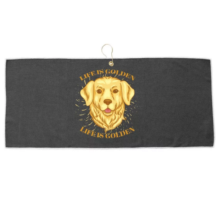 Life Is Golden Dog Large Microfiber Waffle Golf Towel