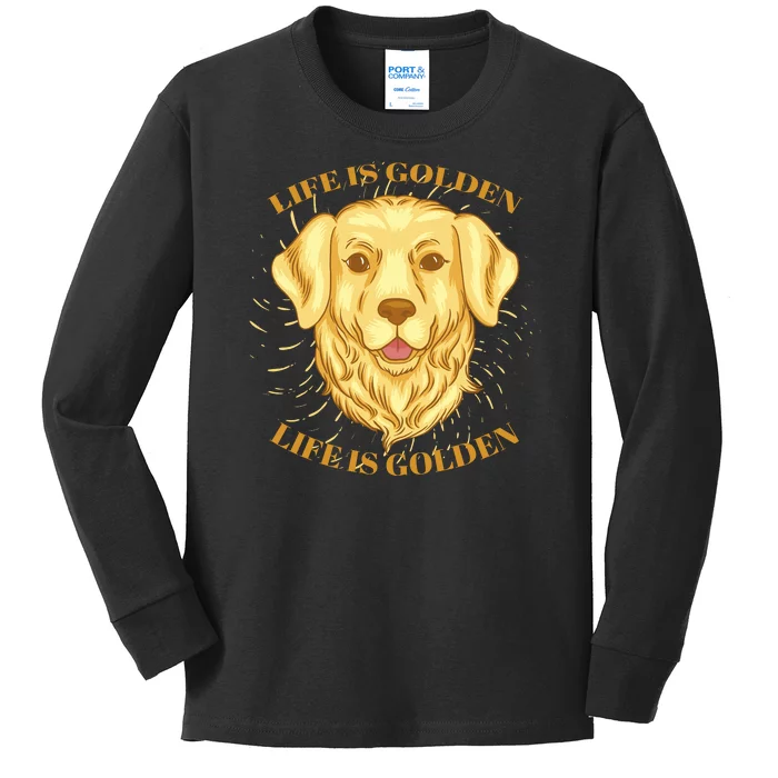 Life Is Golden Dog Kids Long Sleeve Shirt