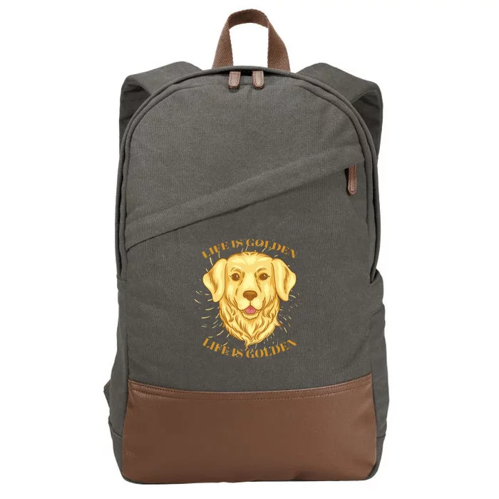 Life Is Golden Dog Cotton Canvas Backpack