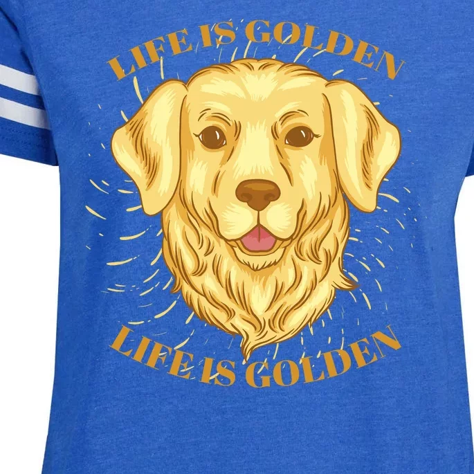 Life Is Golden Dog Enza Ladies Jersey Football T-Shirt