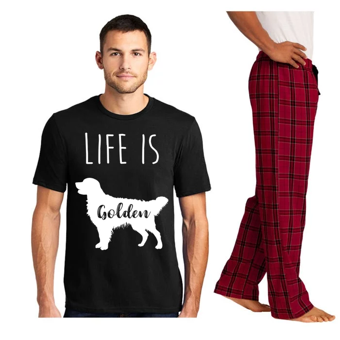 Life Is Golden Cool Funny Gift Golden Retriever Funny Gift Pajama Set