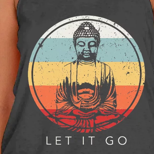 Let It Go Buddha Meditation Zen Buddhist Gift Women's Knotted Racerback Tank