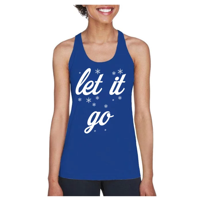 Let It Go With Frozen Snowflakes Great Gift Women's Racerback Tank