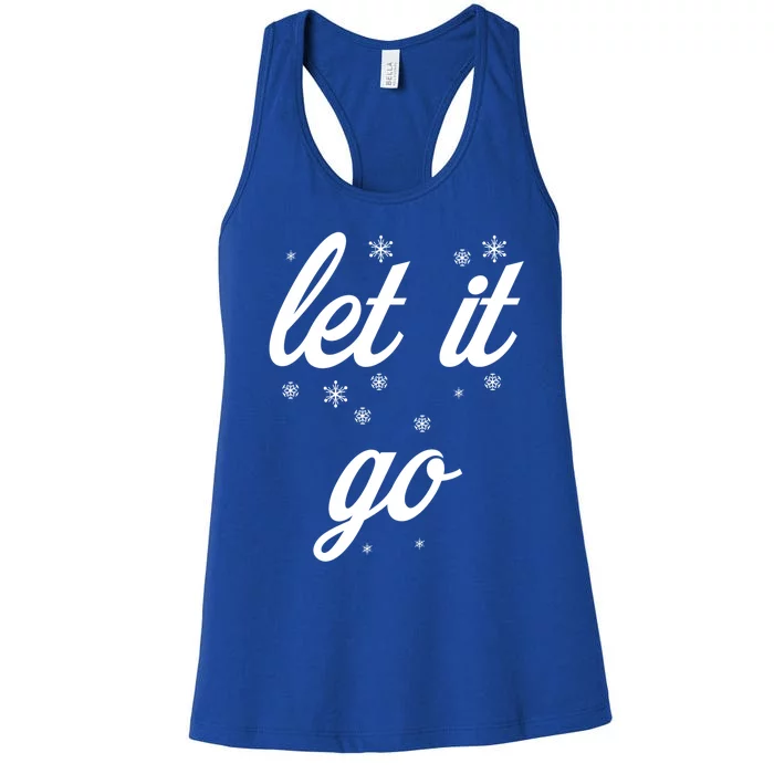 Let It Go With Frozen Snowflakes Great Gift Women's Racerback Tank