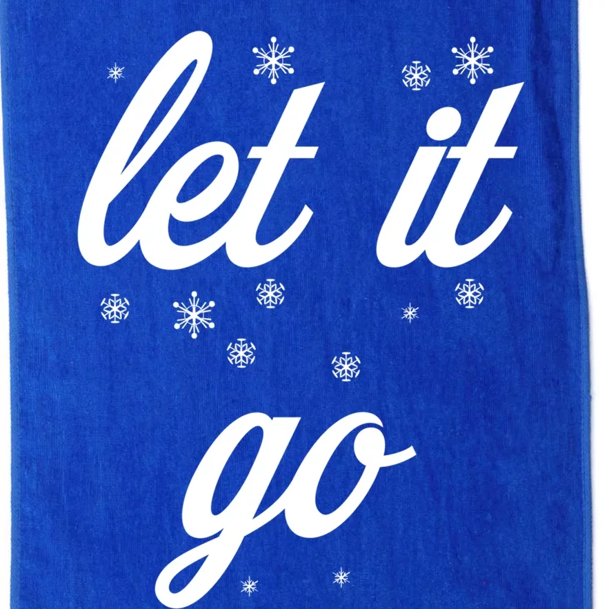 Let It Go With Frozen Snowflakes Great Gift Platinum Collection Golf Towel