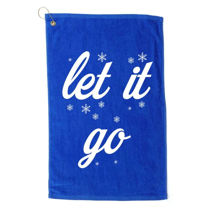 Let It Go With Frozen Snowflakes Great Gift Platinum Collection Golf Towel