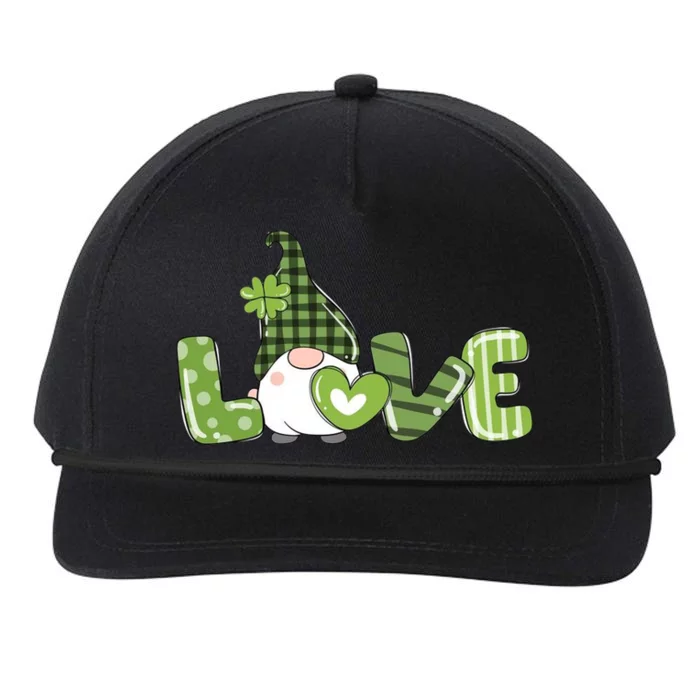 Love Irish Gnome Cute St Patricks Day Snapback Five-Panel Rope Hat