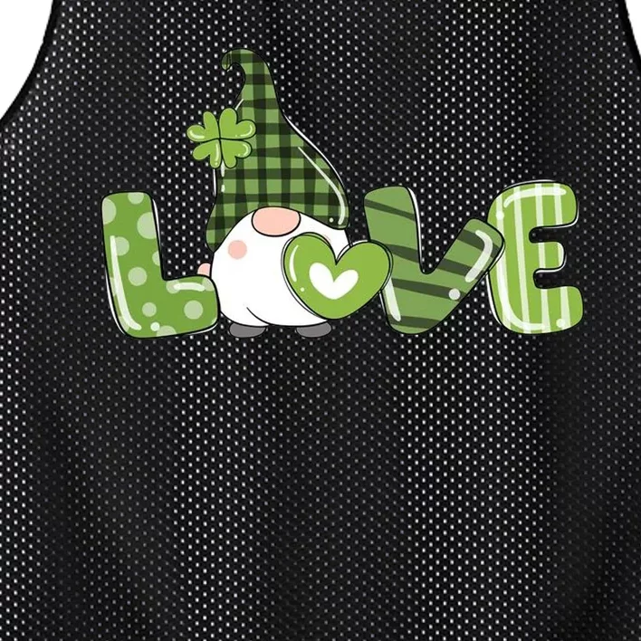 Love Irish Gnome Cute St Patricks Day Mesh Reversible Basketball Jersey Tank