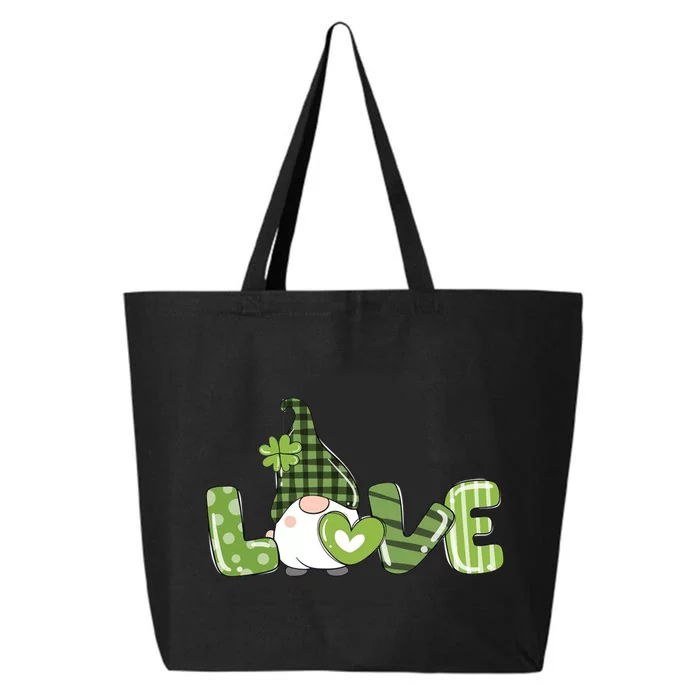 Love Irish Gnome Cute St Patricks Day 25L Jumbo Tote