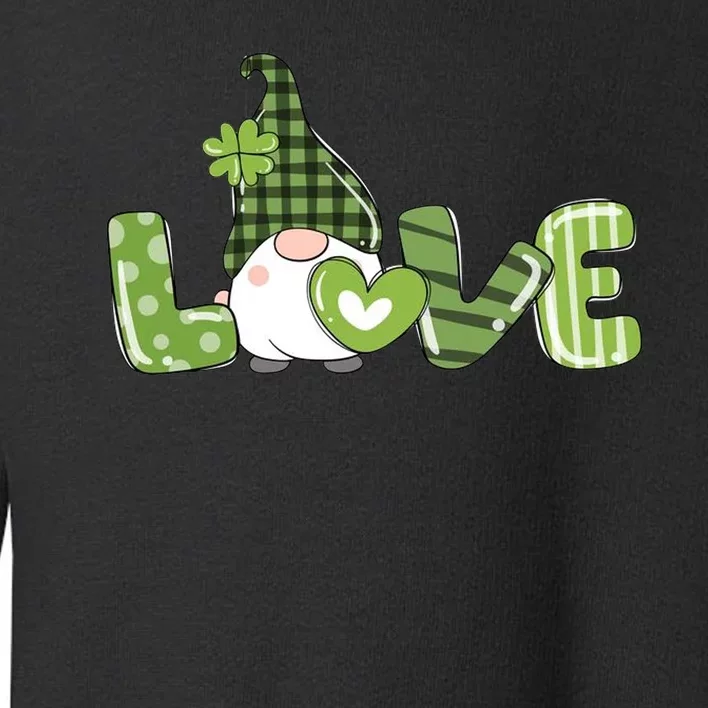 Love Irish Gnome Cute St Patricks Day Toddler Sweatshirt