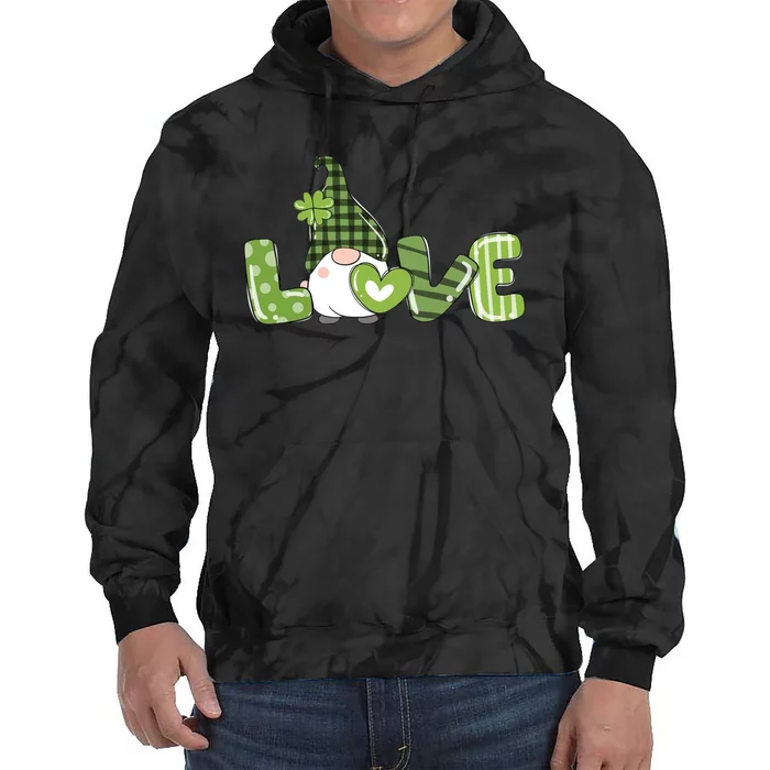 Love Irish Gnome Cute St Patricks Day Tie Dye Hoodie