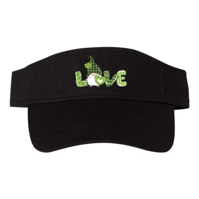 Love Irish Gnome Cute St Patricks Day Valucap Bio-Washed Visor