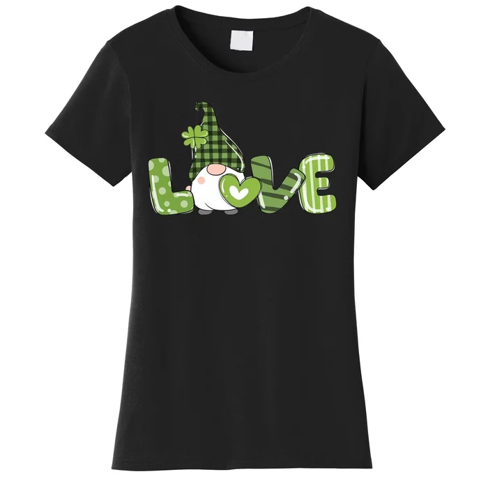 Love Irish Gnome Cute St Patricks Day Women's T-Shirt