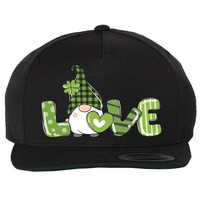 Love Irish Gnome Cute St Patricks Day Wool Snapback Cap