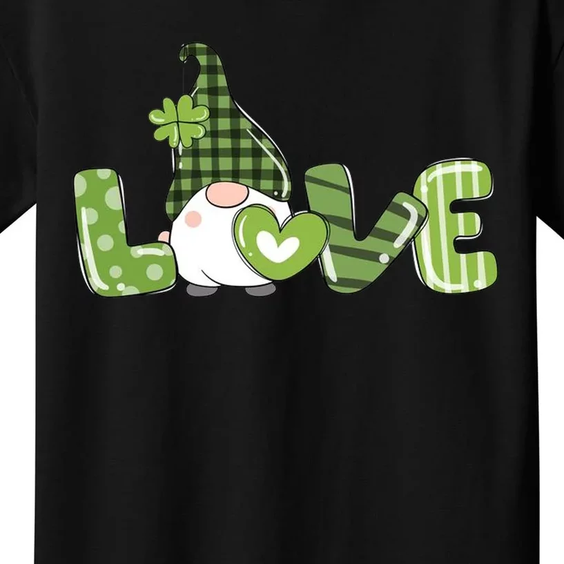 Love Irish Gnome Cute St Patricks Day Kids T-Shirt