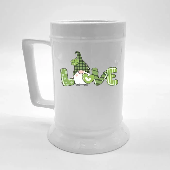 Love Irish Gnome Cute St Patricks Day Front & Back Beer Stein