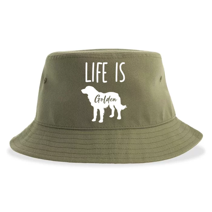 Life Is Golden Golden Retriever Cute Gift Sustainable Bucket Hat