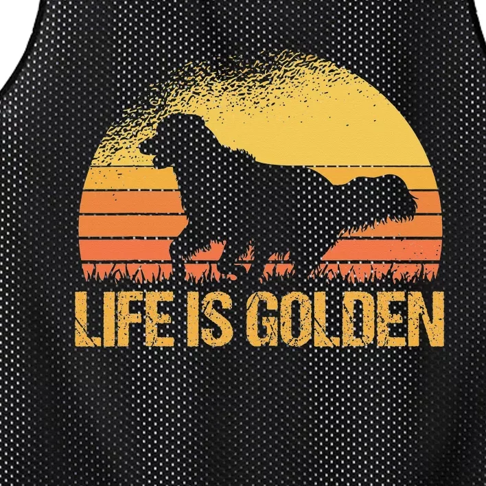 Life Is Golden Dog Golden Retriever Lover - Golden Retriever Mesh Reversible Basketball Jersey Tank