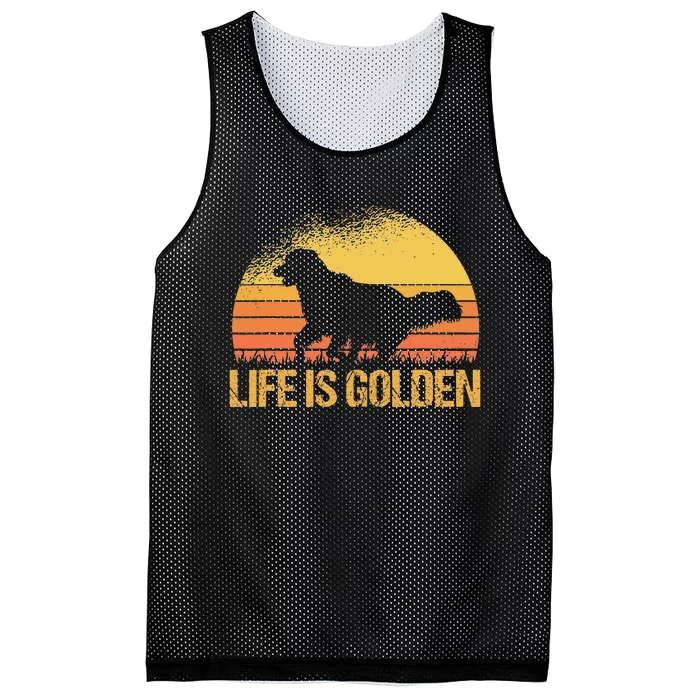 Life Is Golden Dog Golden Retriever Lover - Golden Retriever Mesh Reversible Basketball Jersey Tank