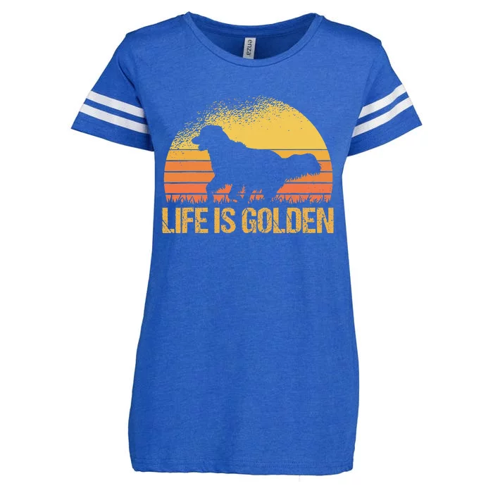 Life Is Golden Dog Golden Retriever Lover - Golden Retriever Enza Ladies Jersey Football T-Shirt