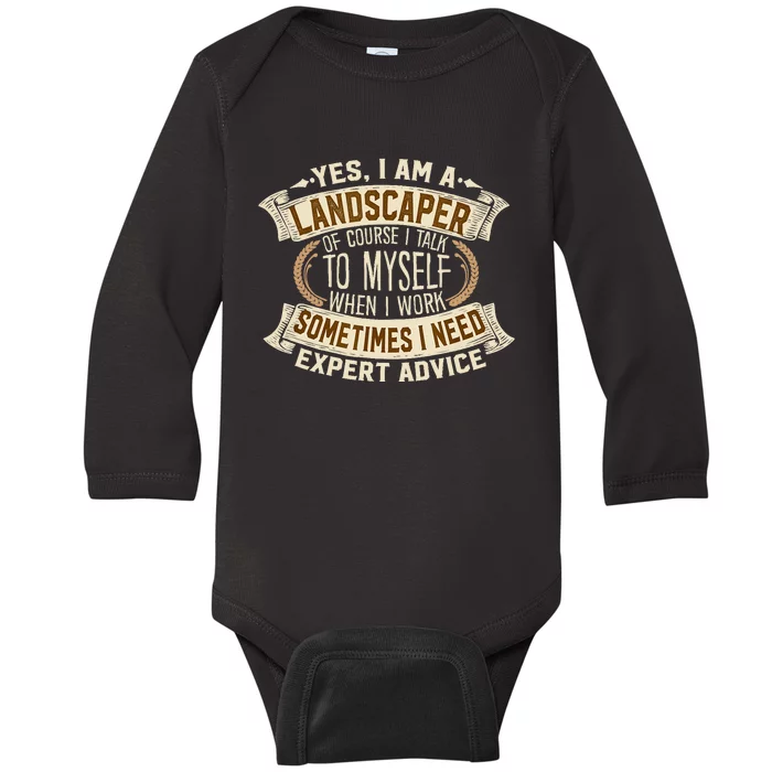 Landscaping I Gift I Outdoor I Funny Landscaper Baby Long Sleeve Bodysuit