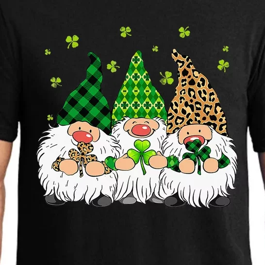 Leprechaun Irish Gnomes Leopard Plaid St Patricks Day Gifts Pajama Set