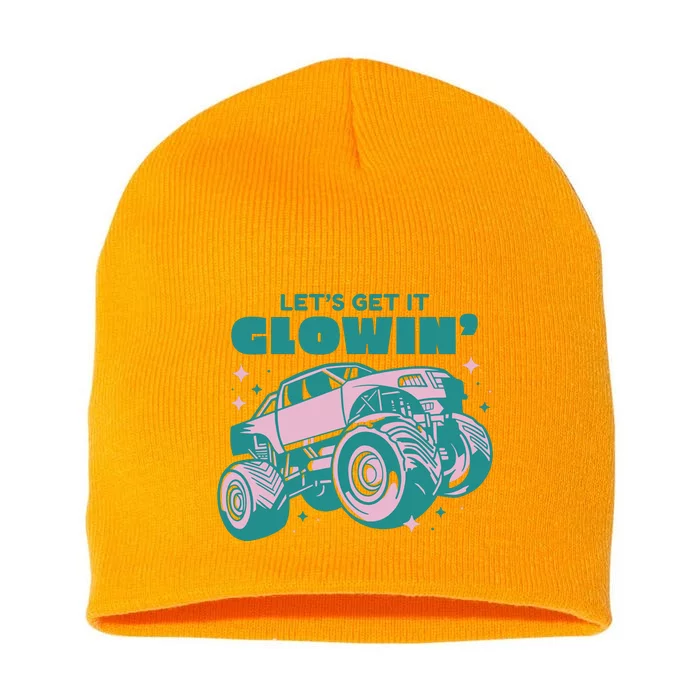 Let It Glowin Monster Truck Short Acrylic Beanie