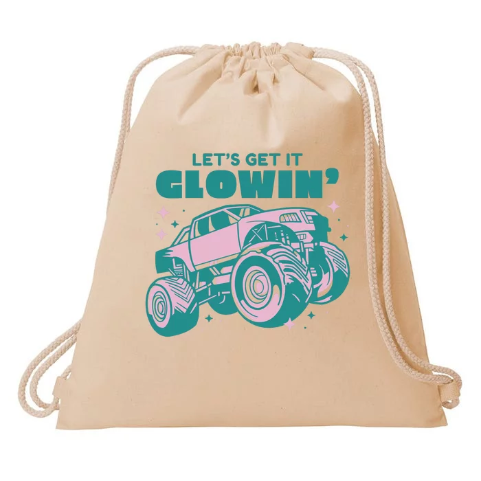 Let It Glowin Monster Truck Drawstring Bag