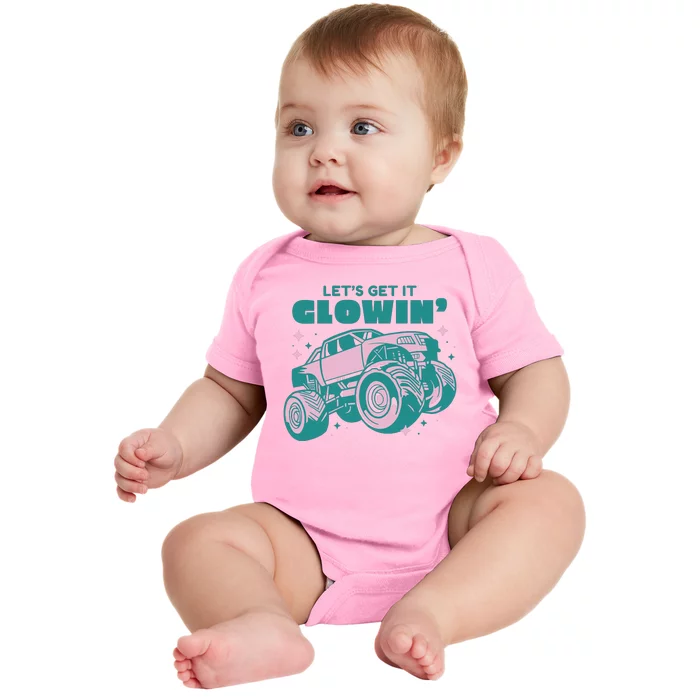 Let It Glowin Monster Truck Baby Bodysuit