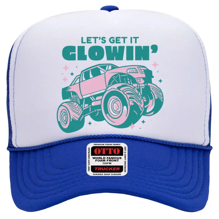 Let It Glowin Monster Truck High Crown Mesh Trucker Hat