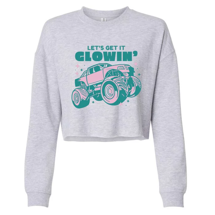 Let It Glowin Monster Truck Cropped Pullover Crew